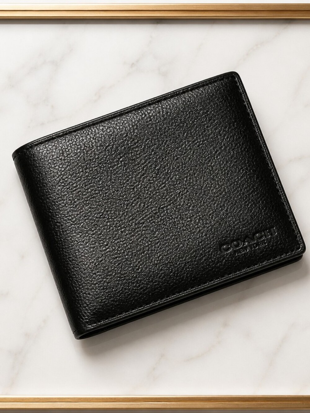 Euc Coach Mens Leather Wallet Black